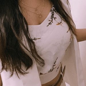 Beautiful Floral Print Split Tie Back Lined Cami